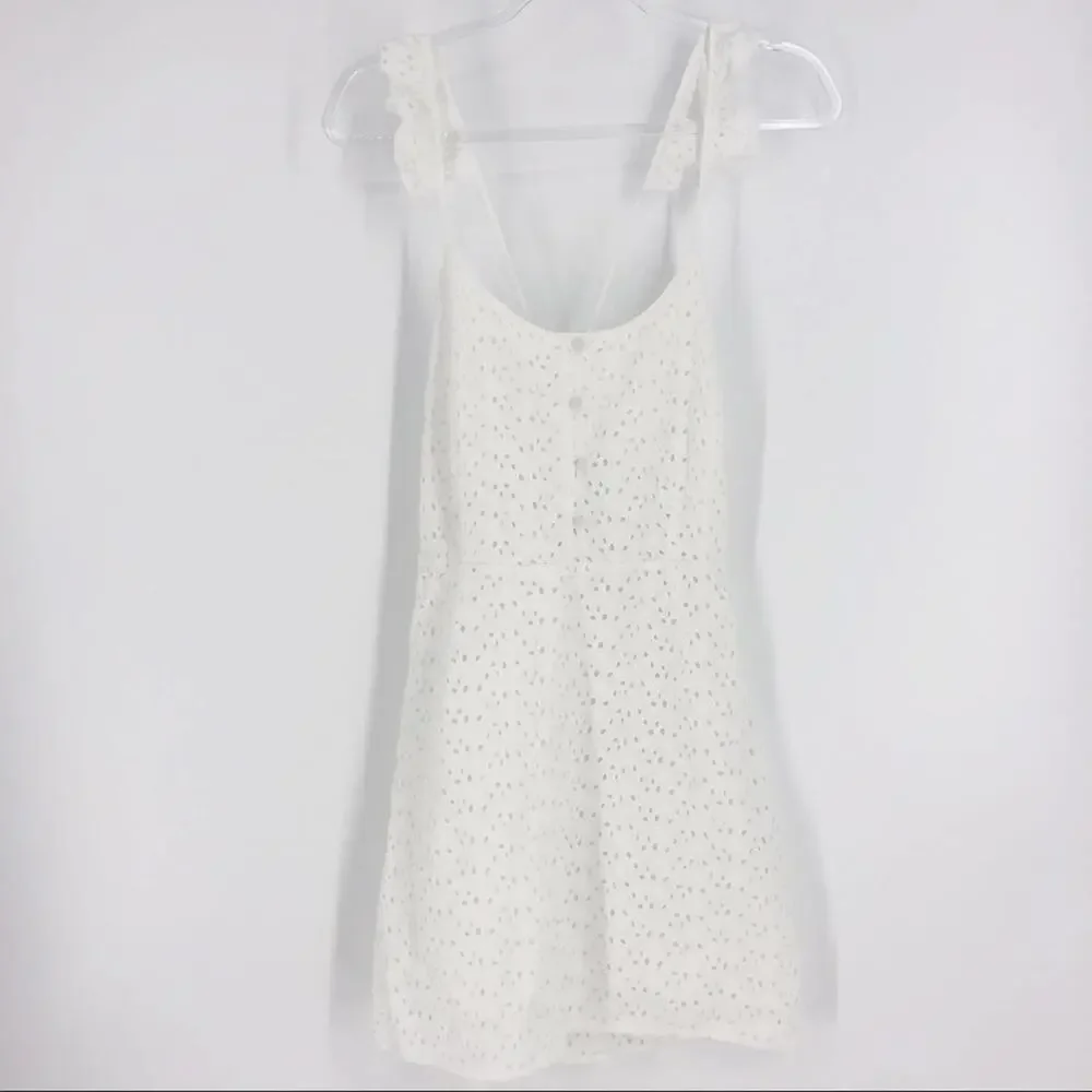 JACK by BBDakota White Eyelet Ruffle Mini Dress S - Picture 3 of 9